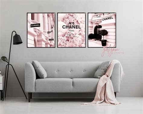 chanel pink prints|Chanel wall art images.